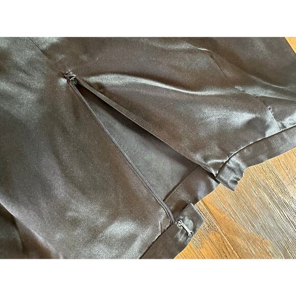 POINT OF VIEW COLLECTION Skirt Womens 10 Black Silk Vintage a-line knee - Picture 5 of 7